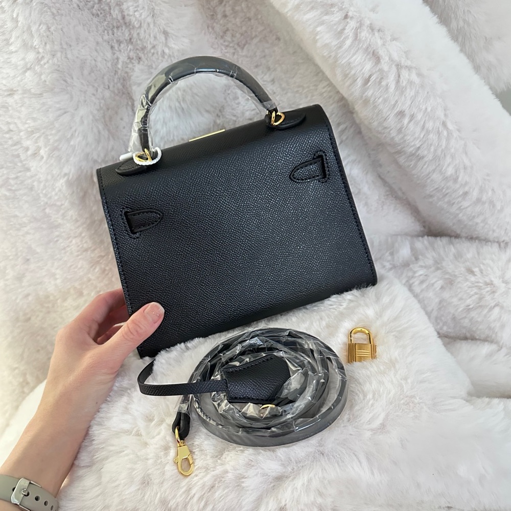 Top Handle or Crossbody Classic Mini Epsom Bag with Gold Hardware in Black - Picture 6 of 6